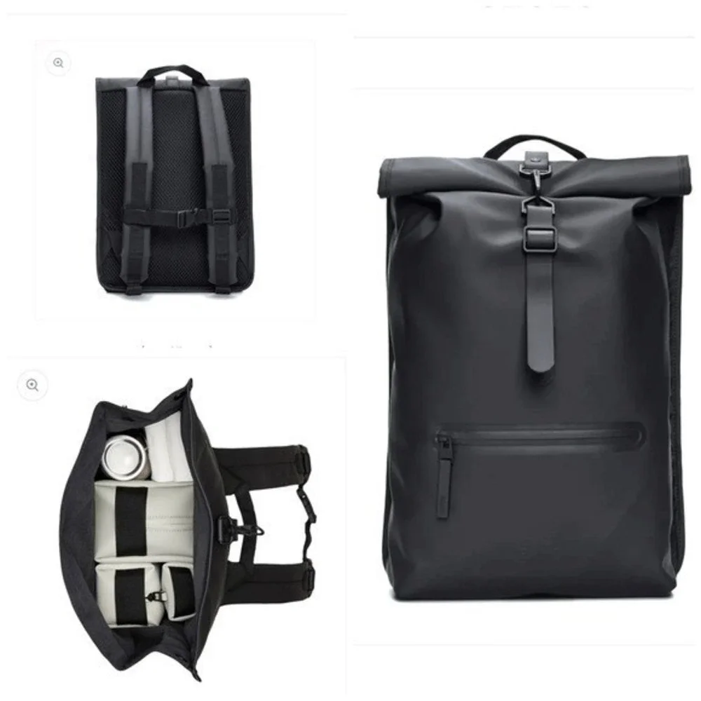 RAINS Rolltop Rucksack W3 backpack waterproof backpack‎ black NWT